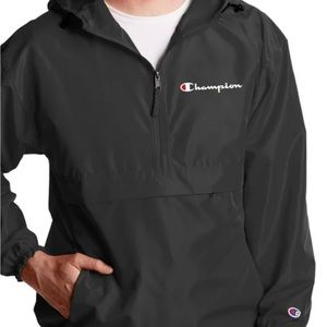 Mens XL Champion Jacket Hoodie Lightweight Packable Anorak Windbreaker